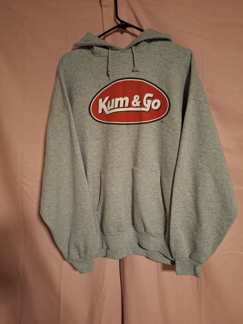 Kum & Go Oval Logo Pullover Hoodie Gray Pullover Hoodie Like New